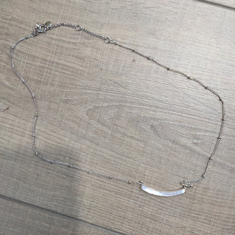 The loft Mother Of Pearl Curved Bar Necklace